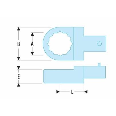 12.1/4 - końcówka oczkowa - złącze 9 x 12 mm, 1/4"