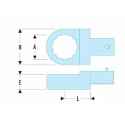 12.5/16 - końcówka oczkowa - złącze 9 x 12 mm, 5/16"