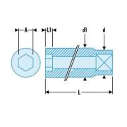R.4,5EL - nasadka 1/4" 12-kątna, długa, 4,5 mm