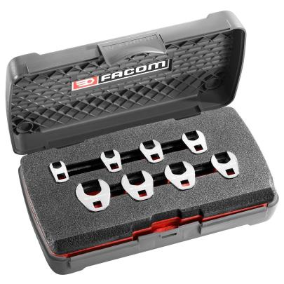 R.J8CF - zestaw 8 końcówek widełkowych Crowfoot 1/4", metrycznych 7 - 14 mm