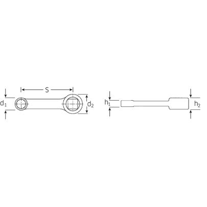 447A SP 14 - Końcówka oczkowa 3/8" SPLINE DRIVE 14 7/16" 