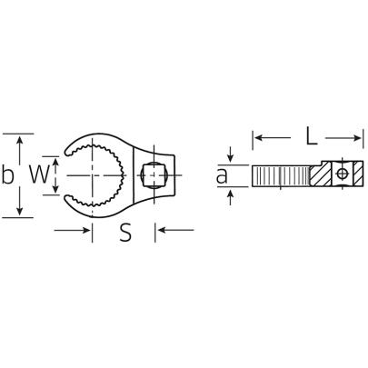 440S MJ 20 - Klucz pazurowy 3/8" do gwintów MJ20 oczkowy otwarty