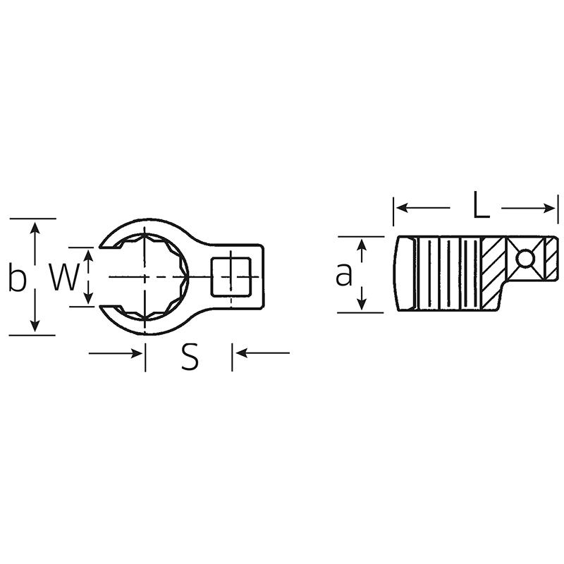 440 27MB - Klucz pazurowy 3/8" 27 mm oczkowy otwarty wersja specjalna 440 27MB - Klucz pazurowy 3/8" 27 mm oczkowy otwarty wersja specjalna