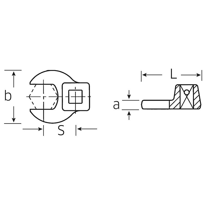 540 A 7/8 - Klucz pazurowy płaski 3/8" rozm. 7/8" 540 A 7/8 - Klucz pazurowy płaski 3/8" rozm. 7/8"