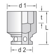 K 37 100 - Nasadka 1'1/2", 6-kątna, metryczna 100 mm