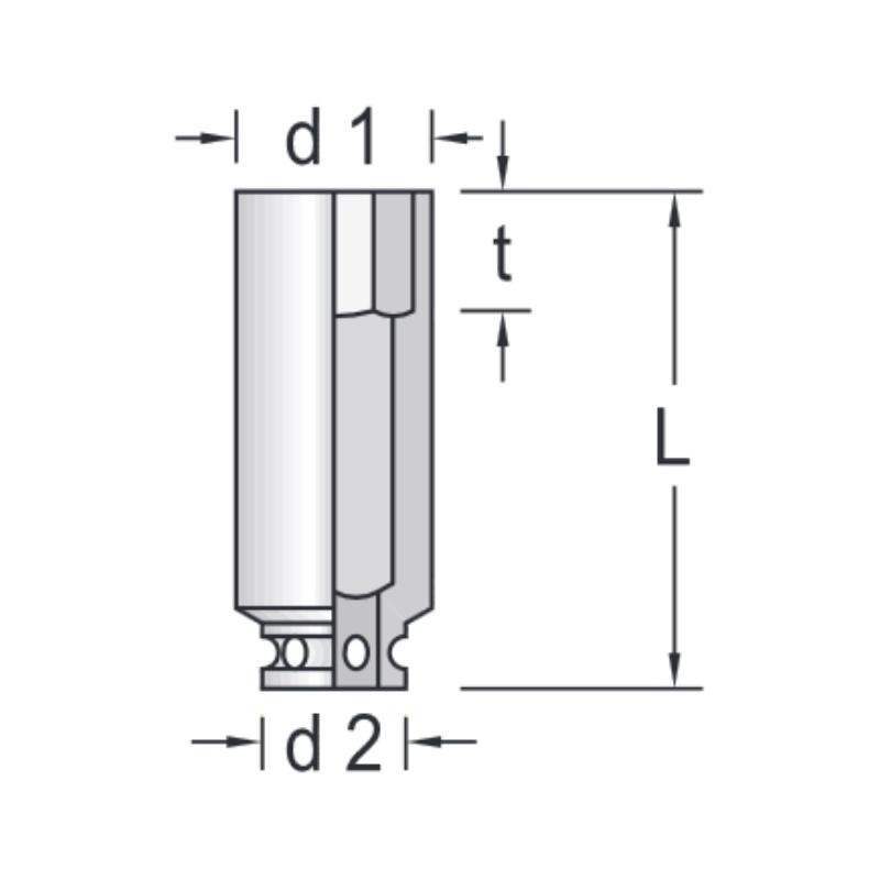 K 37 L 105 - Nasadka 1'1/2" długa 6-kątna, metryczna 105 mm K 37 L 105 - Nasadka 1'1/2" długa 6-kątna, metryczna 105 mm
