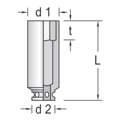 K 37 L 120 - Nasadka 1'1/2" długa 6-kątna, metryczna 120 mm