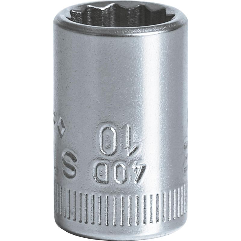 40 D 10 - Nasadka 1/4" 12-kątna, krótka, metryczna, 10 mm 40 D 10 - Nasadka 1/4" 12-kątna, krótka, metryczna, 10 mm