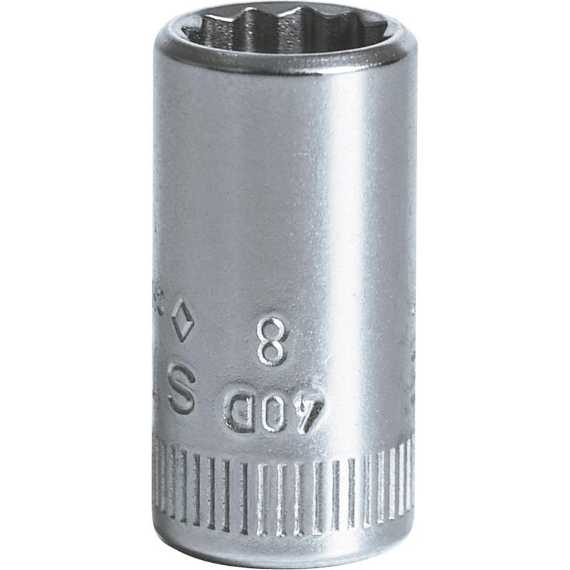 40 D 8 - Nasadka 1/4" 12-kątna, krótka, metryczna, 8 mm 40 D 8 - Nasadka 1/4" 12-kątna, krótka, metryczna, 8 mm