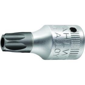 44 KTXB T 27 - Nasadka trzpieniowa 1/4" do śrub Torx® Tamper Resistant z otworem, T27