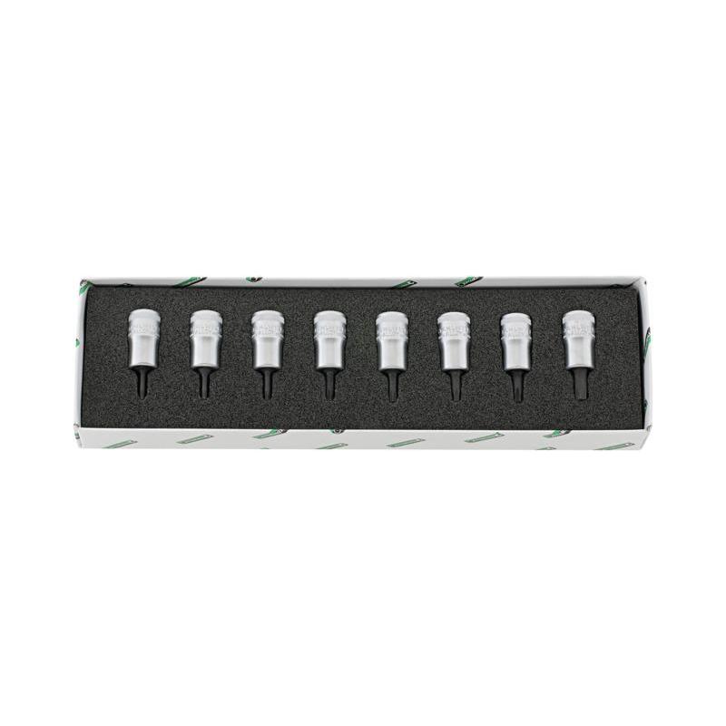 49TX/8 - Zestaw nasadek 3/8" trzpieniowych Torx, T9 - T40 (8 szt.)