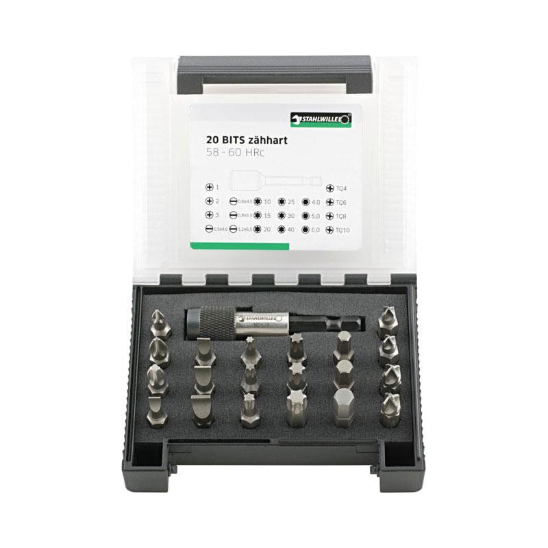 1204/21-2 - Zestaw bitów do śrub płaskich, Phillips, Torx, Torq-set i Hex + uchwyt (21 szt.)