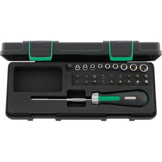 4008/27/1R KN - Zestaw 1/4" z pokrętłem grzechotkowym + bity i nasadki (29 szt.)