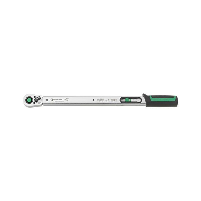 721QR/20 QUICK - Klucz dynamometryczny standardowy MANOSKOP® z wbudowaną grzechotką QuickRelease, 40-200 Nm (30-145 ft.lb) 721QR/20 QUICK - Klucz dynamometryczny standardowy MANOSKOP® z wbudowaną grzechotką QuickRelease, 40-200 Nm (30-145 ft.lb)