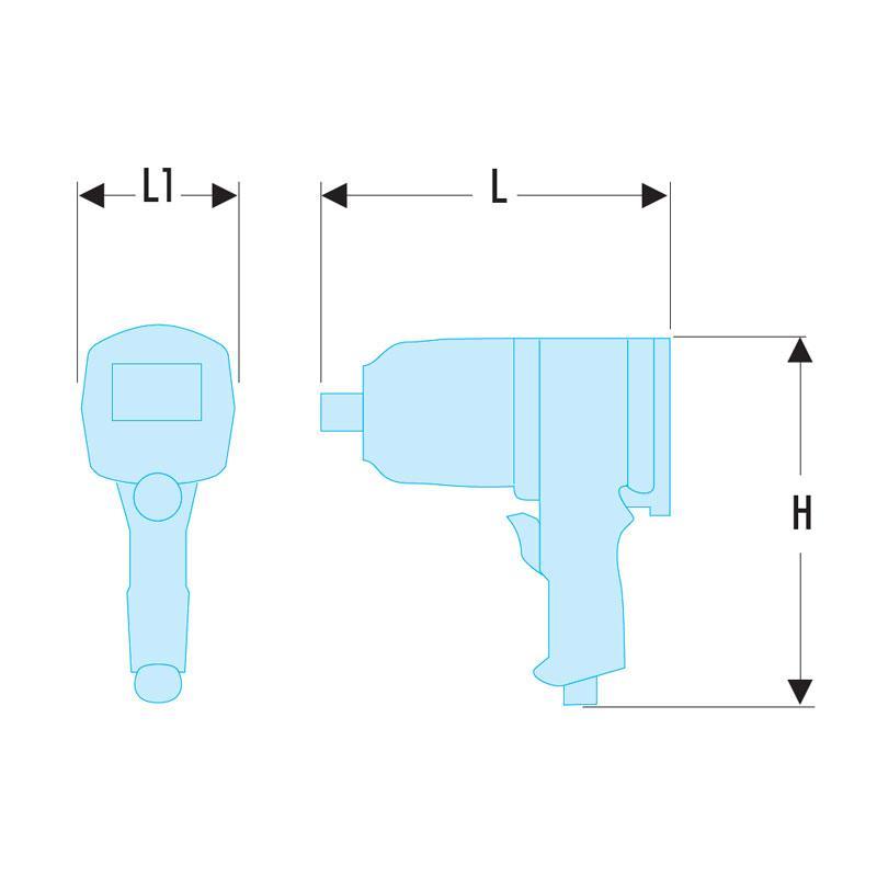 NM.3030F - Klucz udarowy 1' prosty 3390 nm