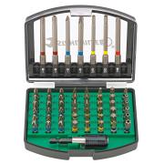 1206 - Zestaw bitów do śrub płaskich, Phillips, Pozidriv, Torx i Hex + uchwyt (56 szt.)