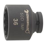 50D IMP 36 - Nasadka udarowa 1/2" 12-kątna, krótka, metryczna, 36 mm