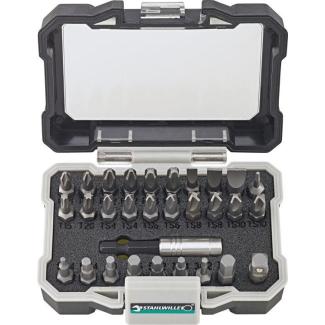 1208 - Zestaw bitów do śrub płaskich, Phillips, Torx, Torq-set i Hex + uchwyt (30 szt.)