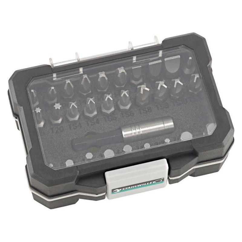 1208 - Zestaw bitów do śrub płaskich, Phillips, Torx, Torq-set i Hex + uchwyt (30 szt.) 1208 - Zestaw bitów do śrub płaskich, Phillips, Torx, Torq-set i Hex + uchwyt (30 szt.)
