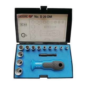 D 20 DM - Zestaw nasadek 1/4" 12-kątnych w kasecie, 4 mm - 13 mm