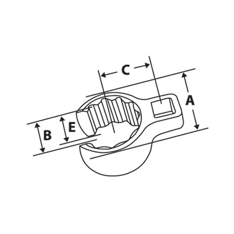 AN850810B - Klucz pazurowy 3/8" 12-kątny, oczkowo-otwarty, Flank Drive®, 5/8"