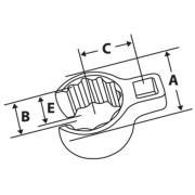 AN850824B - Klucz pazurowy 1/2" 12-kątny, oczkowo-otwarty, Flank Drive®, 1'1/2"