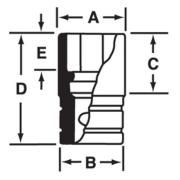 F316 - Nasadka 3/8" 8-kątna, krótka, calowa, 1/2"