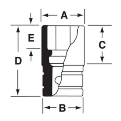 F321 - Nasadka 3/8" 12-kątna, krótka, calowa, 1"