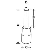 FA8E - Nasadka trzpieniowa 3/8" do śrub 6-kątnych calowych, 1/4"