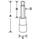 FABL6E - Nasadka trzpieniowa długa 3/8" do śrub 6-kątnych z kulką calowych, 3/16"