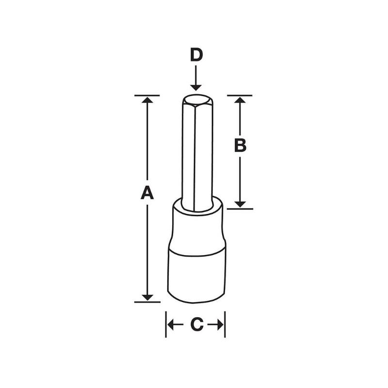 FAM10E - Nasadka trzpieniowa 3/8" do śrub 6-kątnych metrycznych, 10 mm