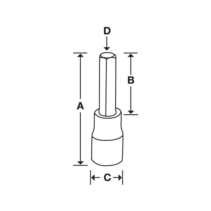 FAM13E - Nasadka trzpieniowa 3/8" do śrub 6-kątnych metrycznych, 13 mm