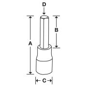 FAML10E - Nasadka trzpieniowa długa 3/8" do śrub 6-kątnych metrycznych, 10 mm