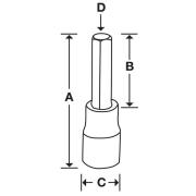 FAMXS9E - Nasadka trzpieniowa krótka 3/8" do śrub 6-kątnych metrycznych, 9 mm