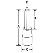 FAMXS10E - Nasadka trzpieniowa krótka 3/8" do śrub 6-kątnych metrycznych, 10 mm