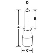 FAXS10E - Nasadka trzpieniowa krótka 3/8" do śrub 6-kątnych calowych, 5/16"