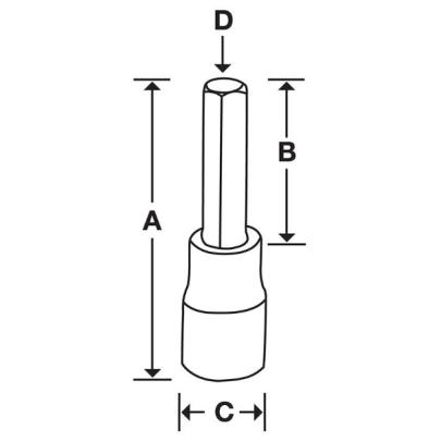 FAXS10E - Nasadka trzpieniowa krótka 3/8" do śrub 6-kątnych calowych, 5/16"