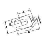 FCOM22A - Klucz pazurowy 3/8" płaski, 22 mm