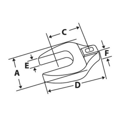 FCOM22A - Klucz pazurowy 3/8" płaski, 22 mm