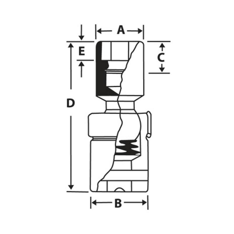 FDSU22 - Nasadka przegubowa długa 3/8" 12-kątna, calowa, 11/16"