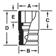 FEL160B - Nasadka długa 3/8" spline 16, 1/2"