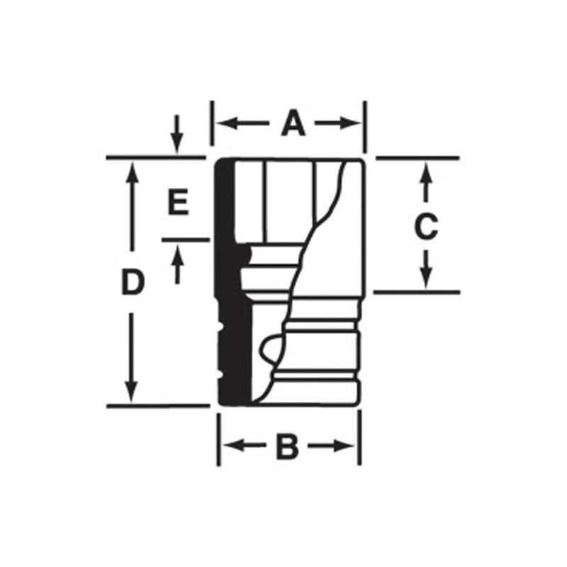 FEL180B - Nasadka długa 3/8" spline 18, 9/16"