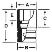 FEL180B - Nasadka długa 3/8" spline 18, 9/16"