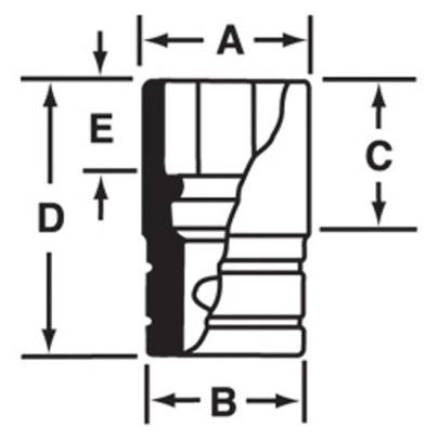 FEL180B - Nasadka długa 3/8" spline 18, 9/16"