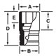 FESU160B - Nasadka przegubowa 3/8" spline 16, 1/2"