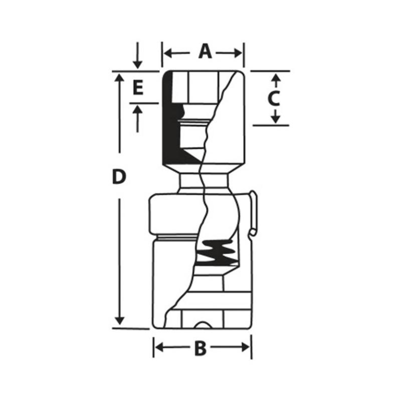 FS18B - Nasadka przegubowa 3/8" 6-kątna, calowa, 9/16"