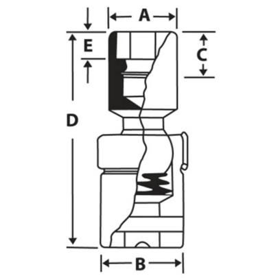 FS20B - Nasadka przegubowa 3/8" 6-kątna, calowa, 5/8"