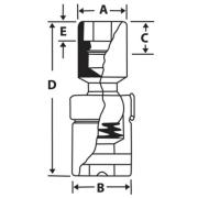 FS24B - Nasadka przegubowa 3/8" 6-kątna, calowa, 3/4"