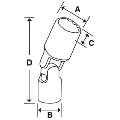 FSE160 - Nasadka przegubowa 3/8" do śrub Torx®, E16