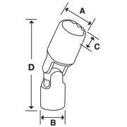 FSE180 - Nasadka przegubowa 3/8" do śrub Torx®, E18